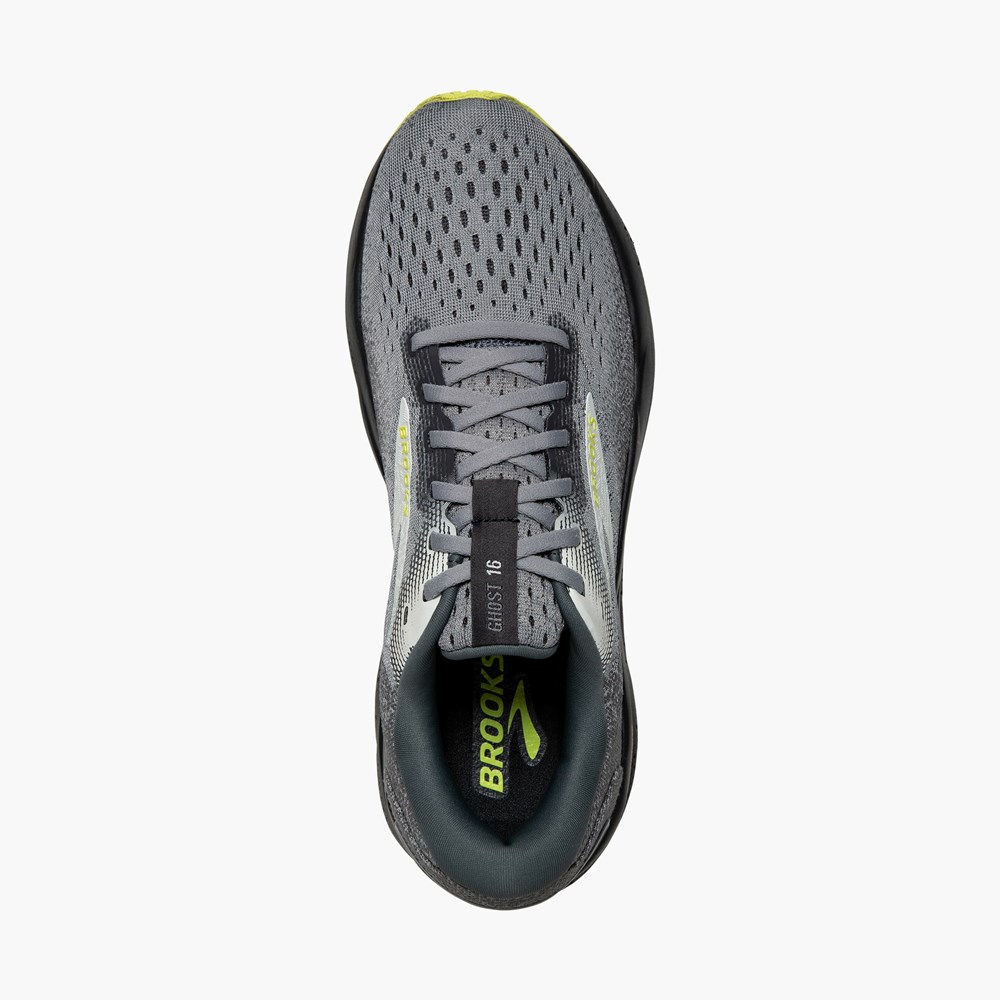 Chaussures Running Route Brooks Ghost 16 Grise Vert Clair Homme | VTU-0093653